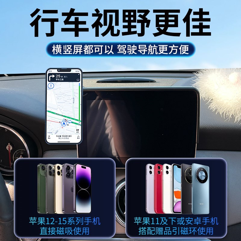 EQE新c/glc3OOL/s/GLA/V26OL级屏幕无线充电手机车载支架