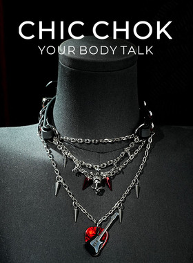 CHICCHOK窒息骷髅头摇滚吉他项圈