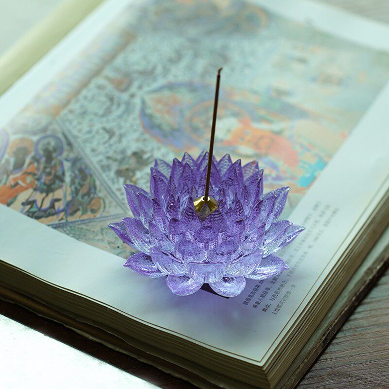 琉璃莲花线香香插香座禅意藏香中式香托简约国风精致日式立香香插