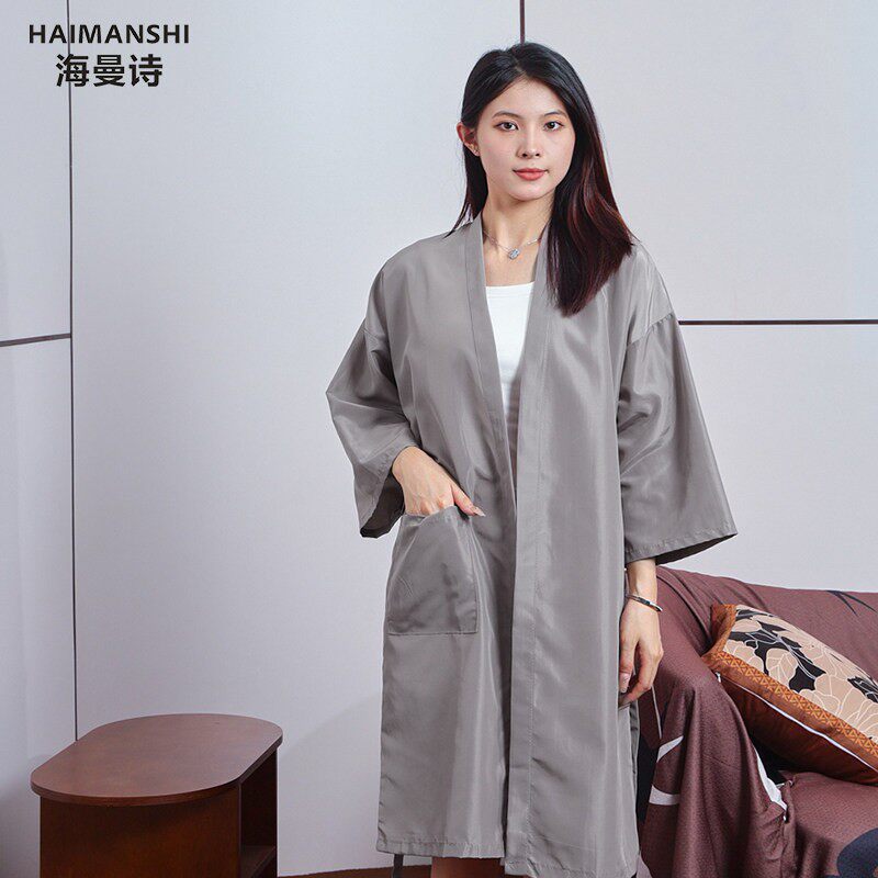 美发店客袍染发衣服理髲店高档烫染顾客服剪发和服网红款定制LOGO