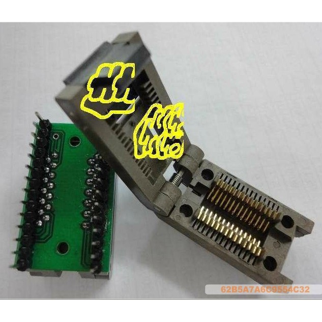 进口IC测试座子FP28适配器SOP28转DIP28转换烧录写座WL-SOIC28-U1