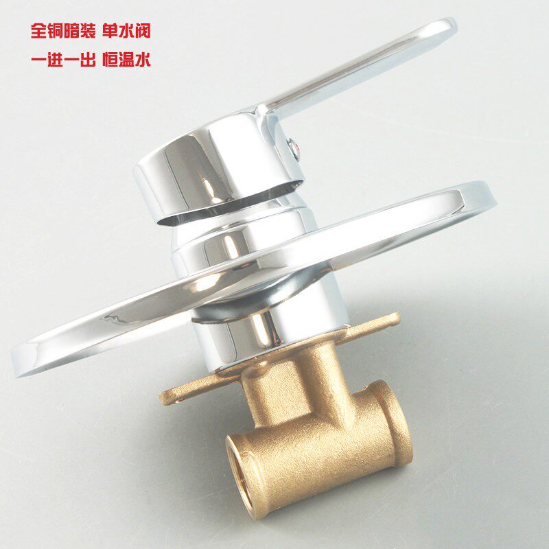 诗凡全铜单温式暗装淋浴阀门 浴池单水式淋浴阀暗装两通开关阀铜