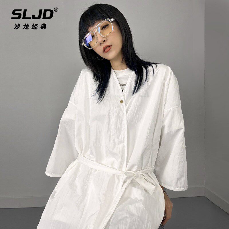 美发店客袍染发衣服理髲店高档烫染顾客服剪发和服网红款定制LOGO