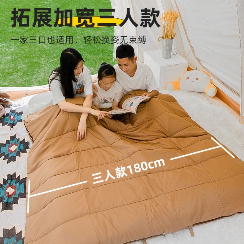 厂家情侣双人睡袋成人户外露营四季通用防寒保暖轻量化隔脏可携式