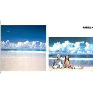 热销摄影棚背景写真布数码PP纸海景影楼主题挂拍海豚湾恋人0331
