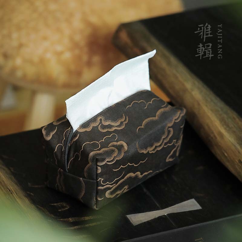 雅集堂 香云纱抽纸盒纸巾盒抽纸收纳包 茶室日用车载z