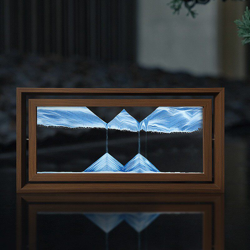 奥地利流沙画艺术家摆件家居创意礼物山水沙漏客厅前台酒柜纪念品