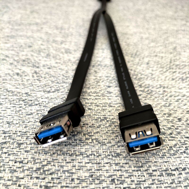 USB3.0前置面板线19针挡板20P转3.0带固定脚DIY机箱改装升级扁线