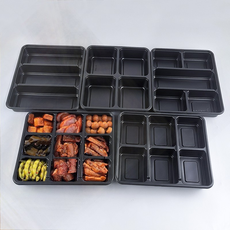 卤味打包盒九宫格网红凉拌菜多格拼盘熟食一次性塑料高档外卖盒子