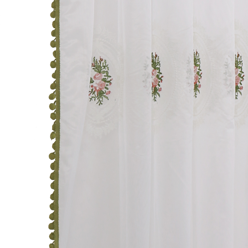 【定制】鸢d尾文艺玫瑰纱帘窗帘床幔橱窗帘纱幔蕾丝公主成品窗帘