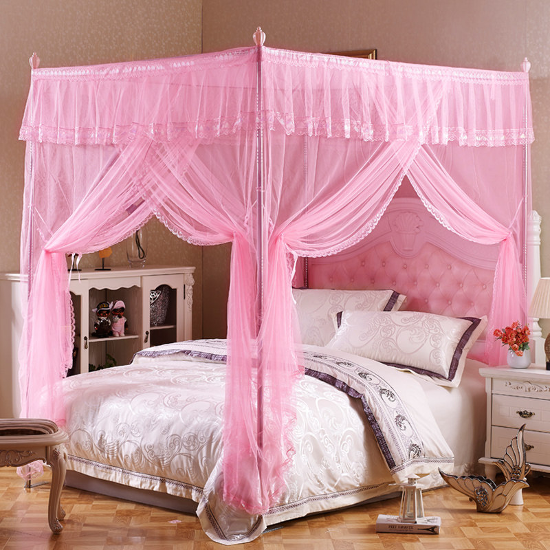 加密落地蚊帐  加粗加厚不锈钢宫廷 方顶支架三开门 单双人宿舍