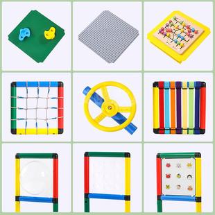 儿童攀爬架配件qua洞洞板连接感官垫蹦床布兜太空舱吊桥pp环保
