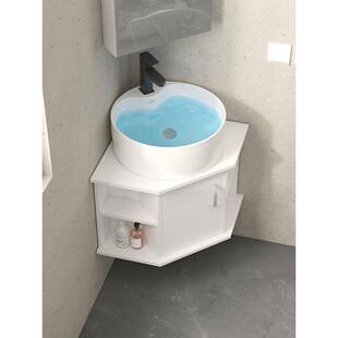 防水小户型太空铝三角家用卫生间厕所墙拐转角浴室柜组合洗手台盆