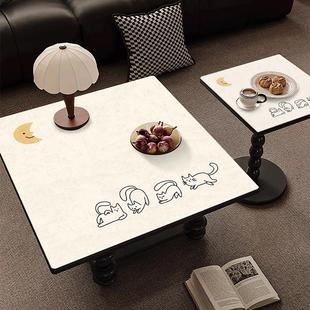 卡通正方形茶几桌垫小方桌餐桌防水防油防烫防滑pvc皮革桌布80x80