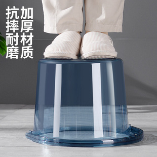 水桶家用储水g用加厚塑料桶洗衣手提小水桶圆桶洗澡桶可坐透明带