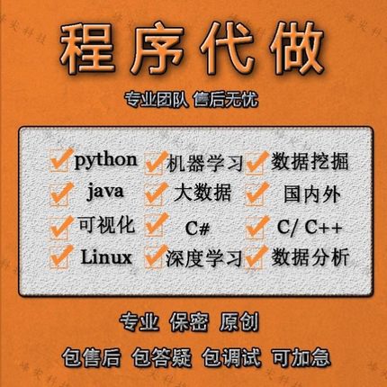 Python代编程Java程序定制R语言数据分析C++代做qt设计c代码接单