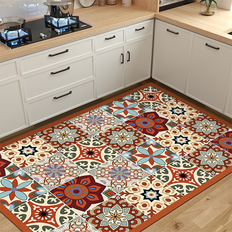 美式厨房地垫防滑防油可擦免洗整铺防脏地毯垫pvc防水垫满铺