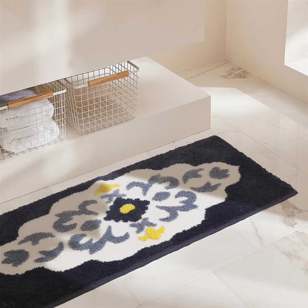 HipVan植绒卫生间吸水浴室北欧垫子洗澡脚垫风格风防滑垫条纹地垫