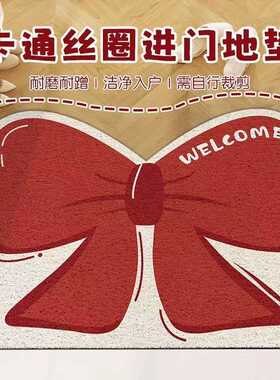 Cdiscount门玄关进门地垫丝圈垫脚垫门口防滑垫子地垫蝴蝶结耐脏