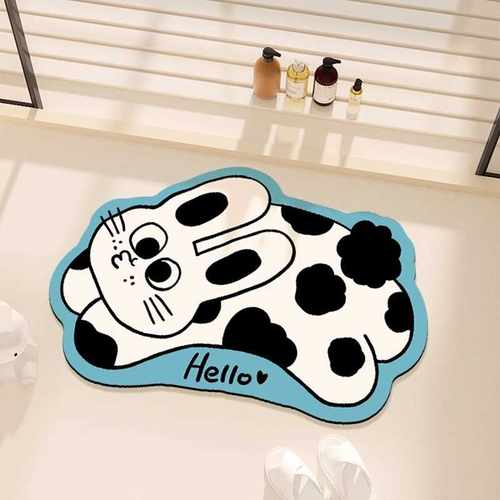 Fruugo防滑垫浴室bobo速干耐脏吸水硅藻泥脚垫卡通兔易玄关打理创