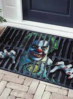 Cdiscount亚马逊视觉垫鬼脸地垫垫脚井盖地毯小丑3D恐怖跨境门万