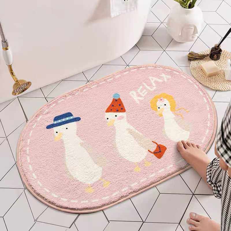 Allegro地毯小房间客厅卡通网红门口家用羊绒脚垫动物地垫毛绒防