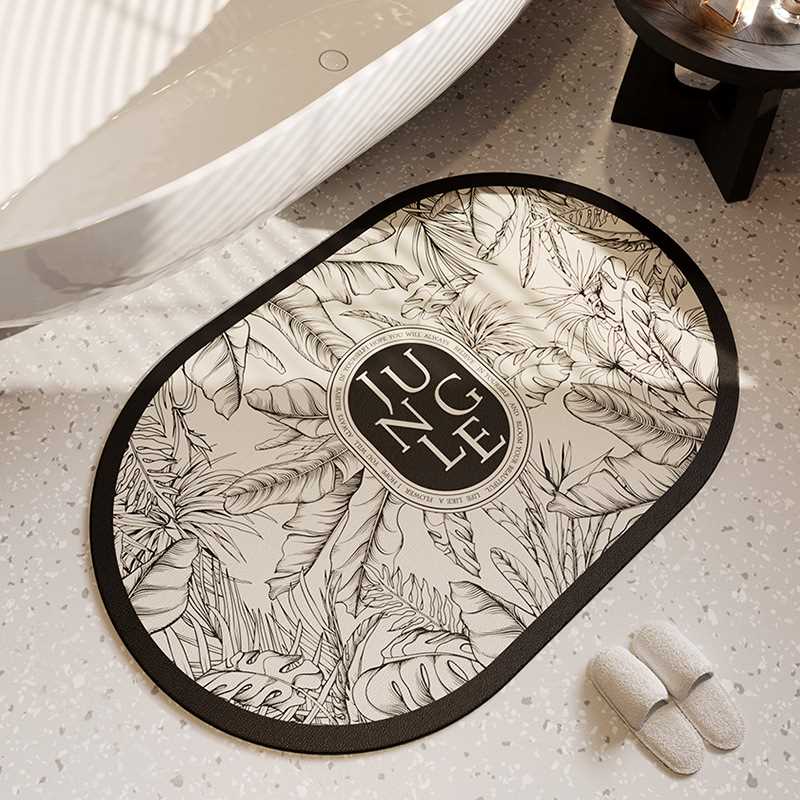 马来西亚浴室洗手间脚垫法式门口复古卫生间防滑吸水家用泥软地垫