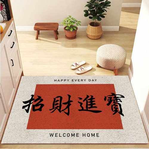 Fruugo招财进宝丝脚垫除尘地垫进门门家用耐脏可垫入户圈地裁剪打