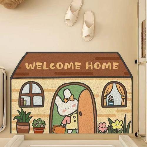 Cratejoy卡通进门门口耐脏丝圈加厚可爱垫子玄关地垫入户动物家用