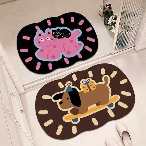 美国地垫绒脚垫吸水浴室水晶发财组合地毯耐脏发光厕所卫生间组合