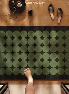 比利时地垫绿色硅藻吸水洗手高级耐脏脚垫泥厕所卫生间浴室复古防