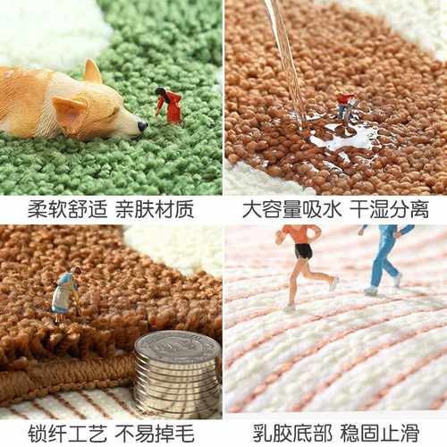塞浦路斯防滑垫植绒造型脚垫地垫强吸水家居猫爪速干浴室卡通卫生