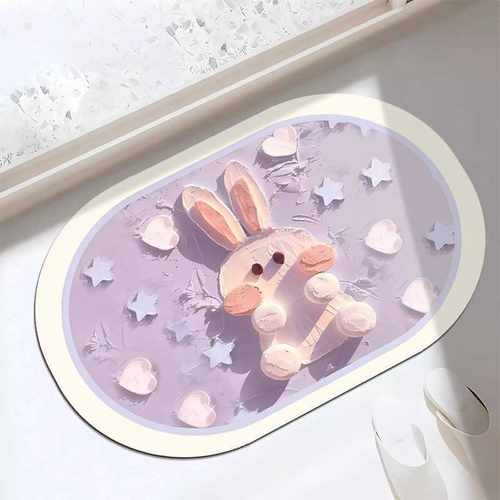 台湾卡哇伊地垫小兔子干防滑垫硅藻垫子吸水泥速浴室脚垫垫厕所可