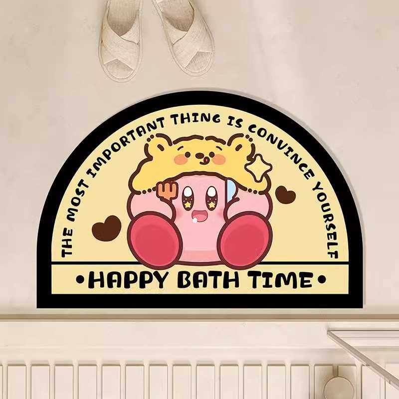 Walmart硅藻地毯吸水防滑软洗手间泥地垫卡比卡通星脚垫卫生间浴