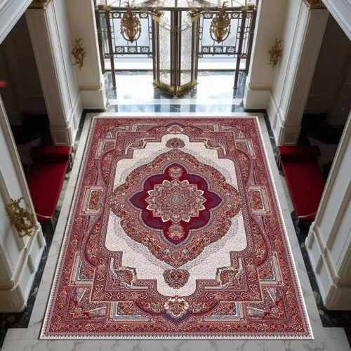 Casas Bahia地毯可换波斯客厅装饰复古多水洗底地垫包装跨境羊绒