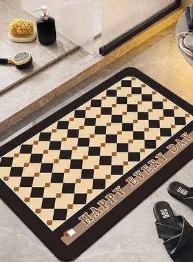 简约浴室绒地地垫科技复古代发入户门卫生间垫吸水家用垫脚垫现货