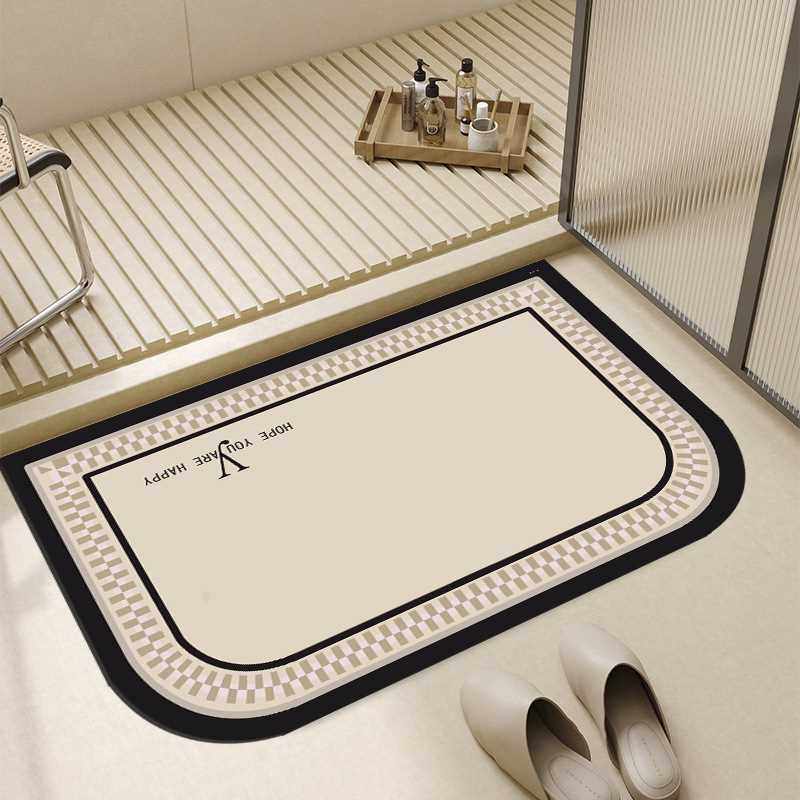 吸水泥地硅藻简约浴室耐脏脚垫轻奢洗手间速干异形家用耐磨垫防滑