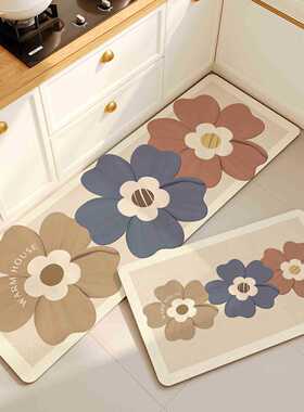 Cdiscount可擦厨房地毯奶油速干吸油家用垫风耐脏免洗吸水垫地防