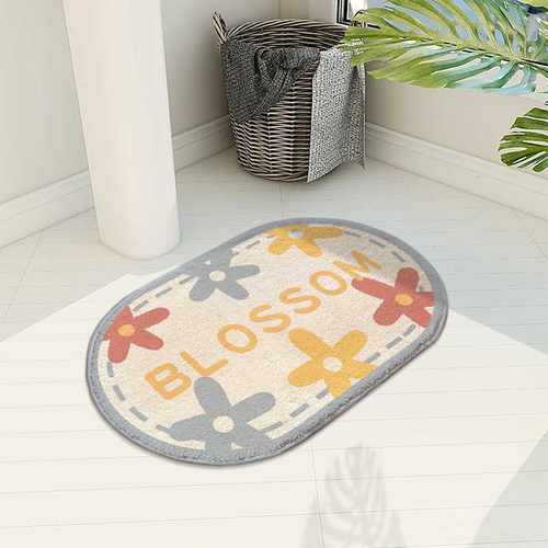 Wayfair门口羊绒浴室防滑地毯加厚田园脚垫进吸水椭圆形玄关清新