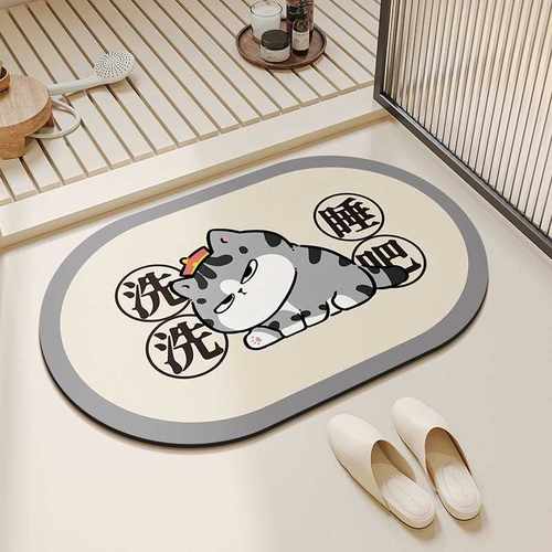 以色列。泥皇厨房地毯脚垫地垫吾浴室硅藻黑防滑垫洗手间厕所巴扎