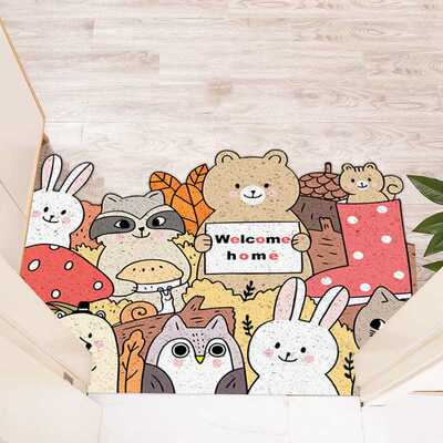 Etsy玄关入户丝可卡通家用进门地毯圈地脚垫地垫PVC款垫裁剪