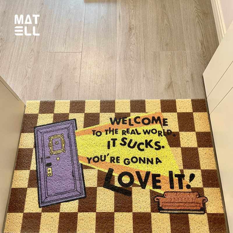 加厚炫酷裁剪脚垫涂鸦玄关门耐脏垫可耐磨家用入户门丝圈地垫丝圈