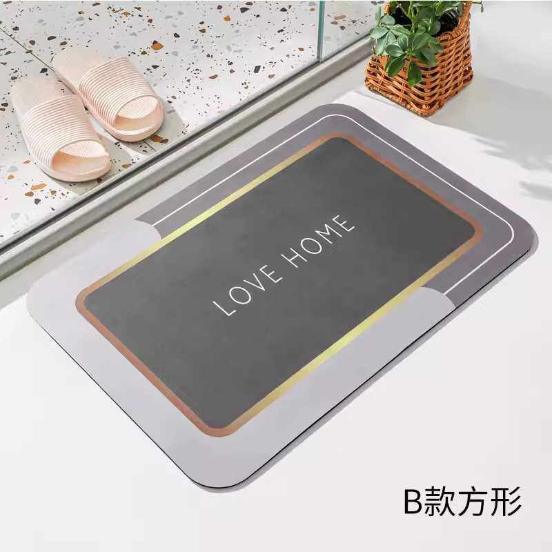 意大利字母泥地垫门速干脚轻奢垫子吸水定制跨境简约防滑厕所耐脏