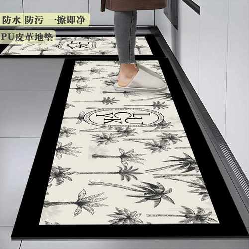 Game加厚垫子防油家用耐脏免洗厨房地垫皮革防滑防水可擦PU脚垫长