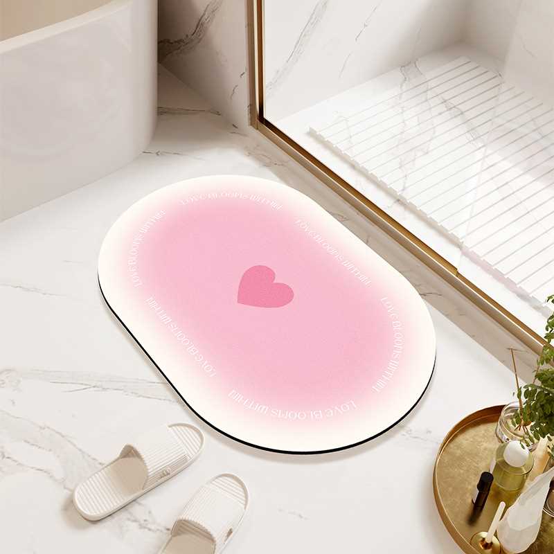 Fnac小家用防滑垫垫直发浴室垫硅藻厕所门口清新吸水卫生间泥地