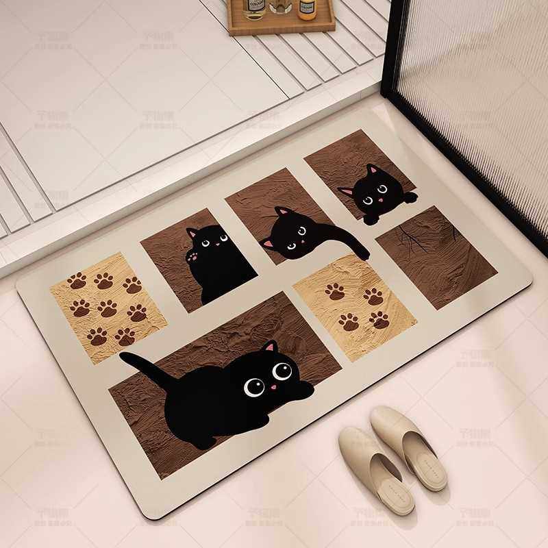 Trade Me地垫脚垫厕所垫浴室垫吸水速干硅藻卡通泥阻滑进门卫生间