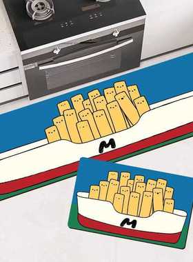 柬埔寨吸水脚垫餐厅门口美式厨房地毯硅藻地垫地垫卫生间复古薯条