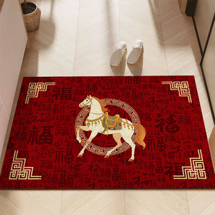 跨境出口东南亚马年入户门地垫红门垫进门蹭土除尘脚垫家用玄关