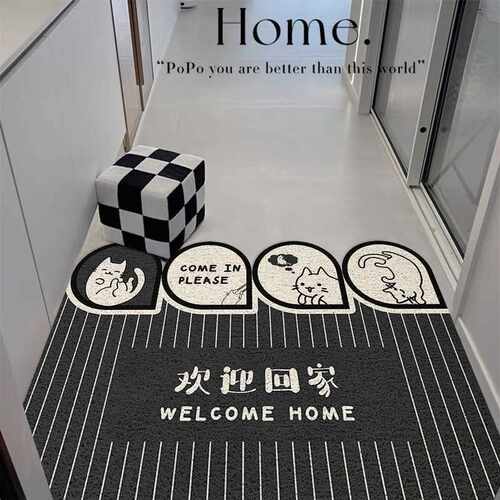 防滑易垫家用脚垫门口土耐磨地垫打理蹭入户地垫猫猫卡通刮泥除尘