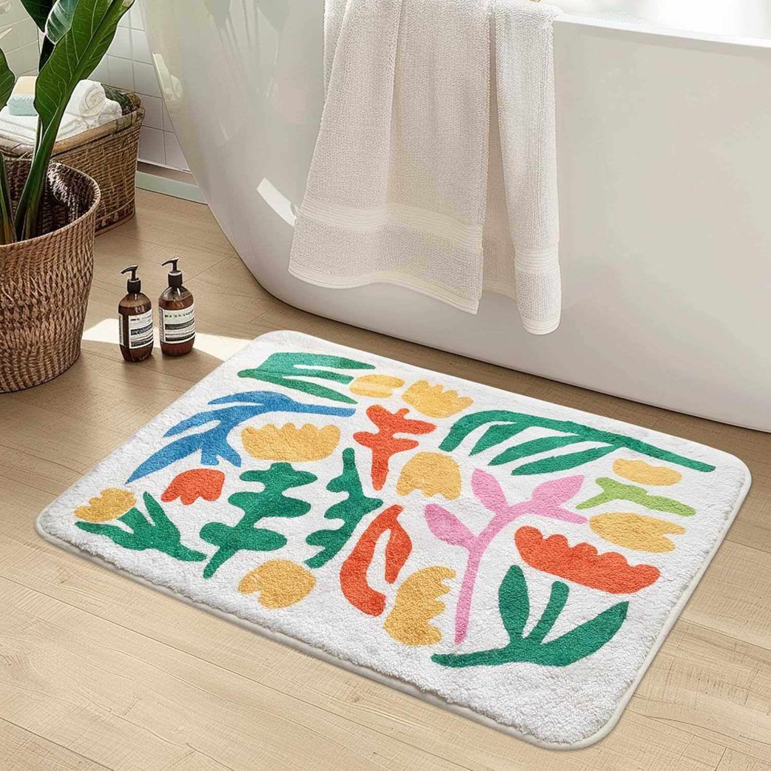 Reverb卧室装饰垫软地地垫吸水耐脏花卉地垫地毯床边跨境防滑浴室